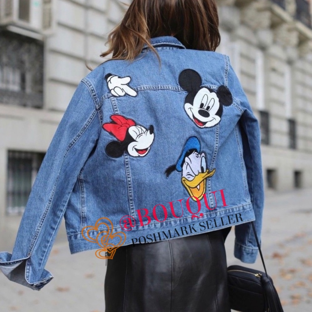 BLOGGERS FAV ZARA MICKEY MOUSE DENIM JACKET - Picture 1 of 9
